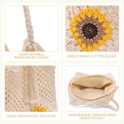 Bolso de playa de crochet para mujer miniatura 5