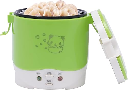 Headery Olla arrocera pequeña de 12 V, mini vaporera para arrocera, 1 taza, portátil, fácil operación, bien aislada, 1-2 horas, antiadherente,