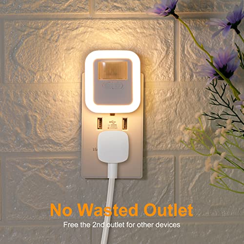 Creweel Motion Sensor Night Light Plug In, Dimmable Nightlight With 10 Levels Adjustable Brightness,Soft Warm White Led Motion Activated Lights. Ideal For Corridor, Stair, Garage, Basement, Hallways #TOP5