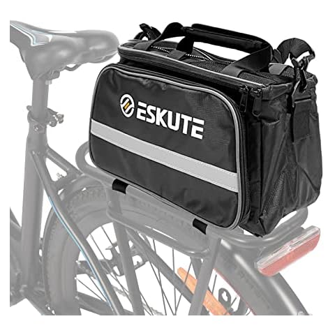 ESKUTE Bike Pannier Bag Bicycle Rear Seat Rack Bag Large Capacity Multifunction Commuter Shelf Bag Waterproof Cover