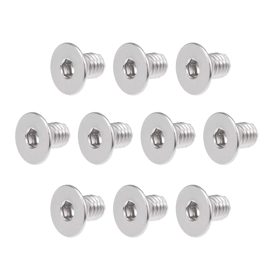TA-VIGOR 20Pcs Hex Socket Countersunk Head Screw Bolts, M5 x 8mm 304 Stainless Steel Flat Head Socket Cap Screws Bolts Fasteners for Bicycle Motorcycle Repair, Machinery, Household Appliances