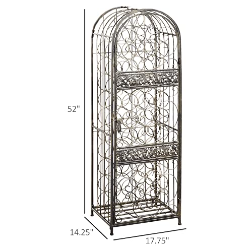 Soporte para 45 botellas de vino de hierro forjado miniatura 6