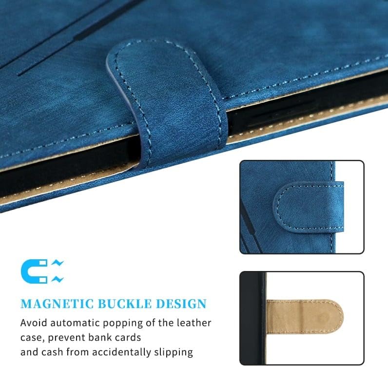 Image of amazon basics Samsung Galaxy A17 5G Flip Cover | Card Pockets Wallet & Stand | Flip Cover for Samsung Galaxy A17 5G (Executive Blue)