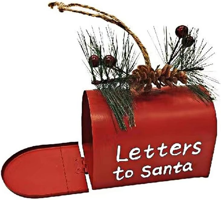 LETINE Christmas Tree Ornaments, Christmas Pendants | Small mailboxes | Metal mailboxes | Mail Box Ornaments for Santa Elf Hanging Home Decorations Holiday Decor