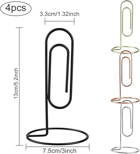 Miniatura 2 de Soporte para notas de escritorio, 4 piezas de clip de papel de escritorio jumbo, soporte para tarjetas de mesa, soporte de oficina, soporte de