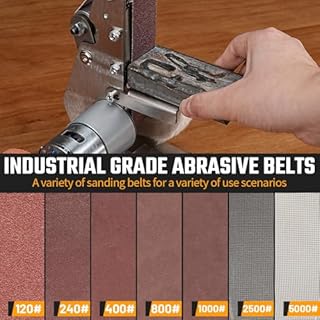 Junchamp 3-in-1 Electric Belt-Sander Polishing-Grinding Knife Sharpener, 7 Speed Adjustable Mini Power Sanding Machine Bench Grinder for DIY Model Crafts Jewelry Making, Wood Metal Working