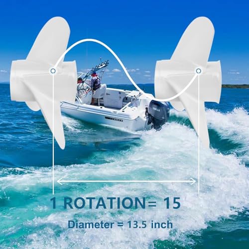 Image of OEM Upgrade Aluminum Outboard Moto Boat Propeller fit Yamaha Engines 60-115 HP, 13.25x17p,13.5x15p,13x19p,13x17p-4B 15 Spline Tooth