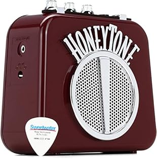 Offers a great clean, or overdriven sound (Best with Polaroid 9V Batteries) Leather Handle Clean and Overdrive Tone Settings Belt Clip for Travel Use Louder than most mini-amps