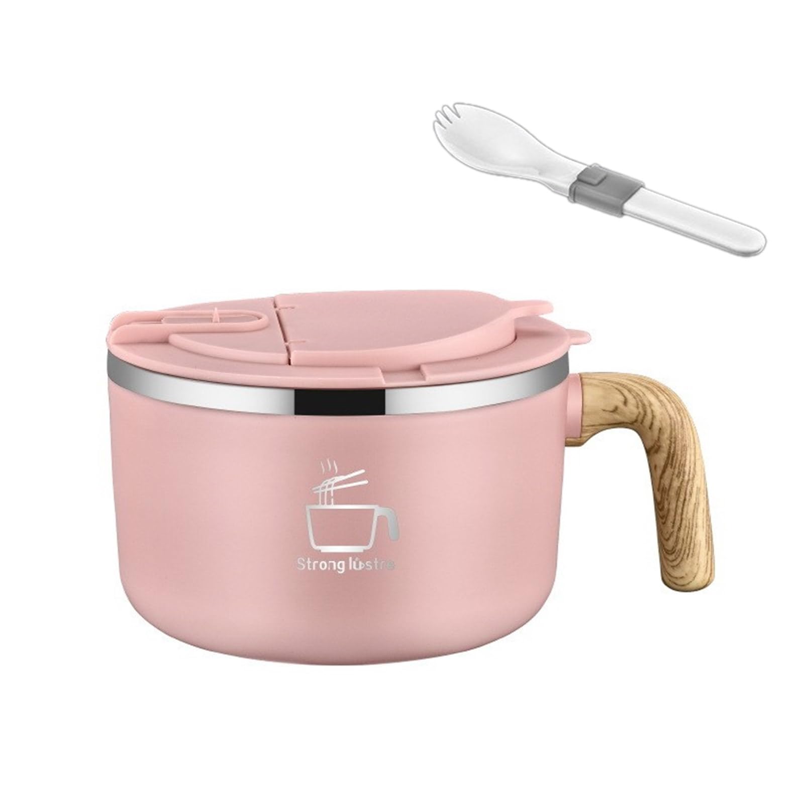 MALSSE Functional Bowl for Noodles Middle Sized Stainless Steel Bowl Utensils for Noodles Lover Rusts Resistant Soup
