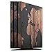 DeinDesign Skin kompatibel mit Sony Playstation 4 PS4 Pro Folie Sticker Landkarte Holzoptik Weltkarte