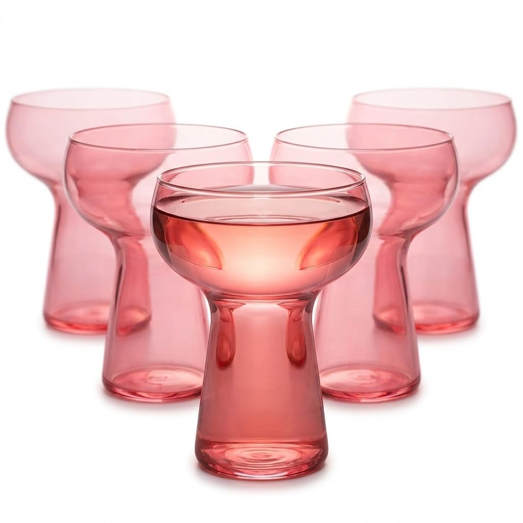 Oojami 40 Pack Plastic Margarita Glasses 11 oz - Pink Disposable Heavy Duty