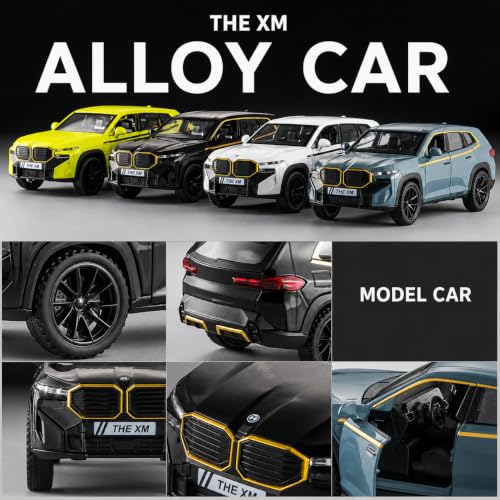 Image of Invite 1:32 Scale B-M-W XM Die-Cast Metal Toy Car with Sound & Light, Pull Back Action, Opening Doors, Hood & Trunk, Alloy Model Car for Kids & Collectors-Multicolor