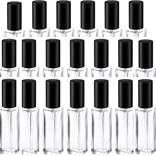 GREENECTAR Travel Refillable Perfume Clear Glass Bottles with Spray Pump for Perfume Essential Oils Aromatic Water Blend 8 ML Set of 20 Pcs-image-14