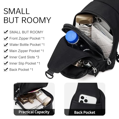 Image of cakang Womens Sling Bag Crossbody Bags for Women Vegan Leather Sling Backpack Daypack Fanny Pack Crossbody Purse Travel