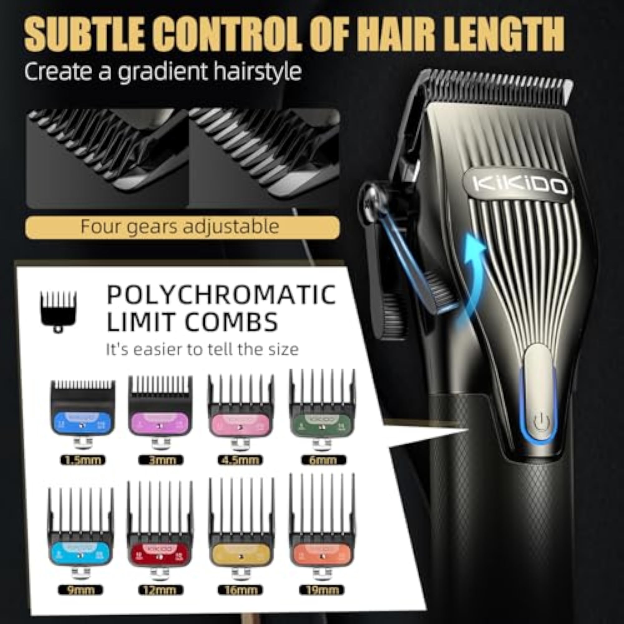 Gun Gold Hair Clippers for Men, Professional Grooming