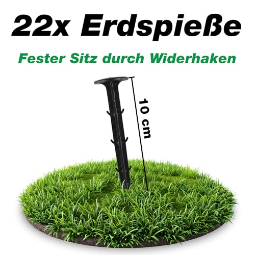 Abdecknetz (5x6m) schwarz mit Erdspießen | feinmaschig (10x10mm) mit stabilem Rand | Teichabdeckung für einen laubfreien Teich | Vogelschutznetz für Gartenteich