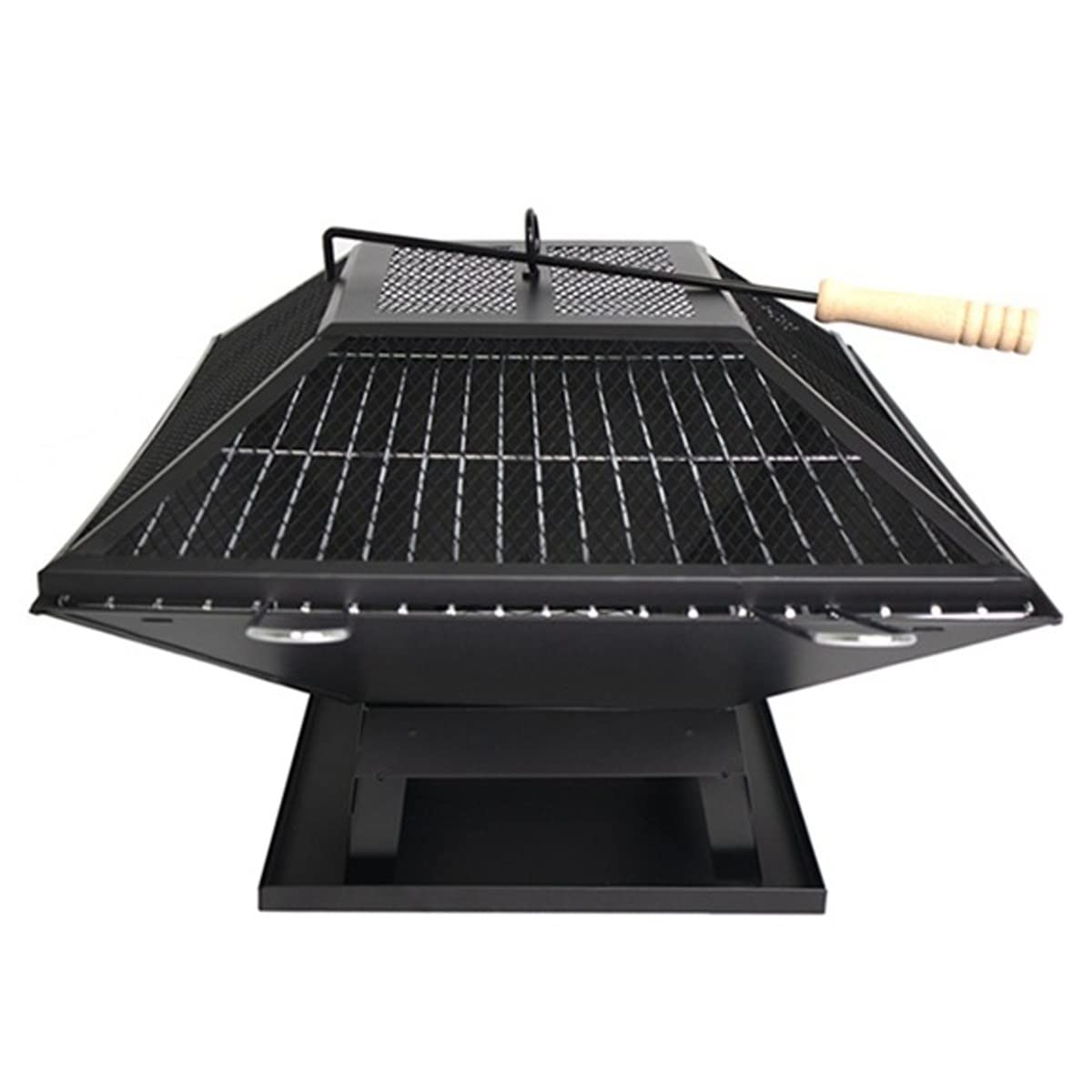 Fornelli da campeggio, braciere da 14,6 pollici per esterni all'aperto piccolo braciere braciere in acciaio braciere, braciere a legna, per campeggio, picnic, barbecue, escursionismo ( Color : Black )