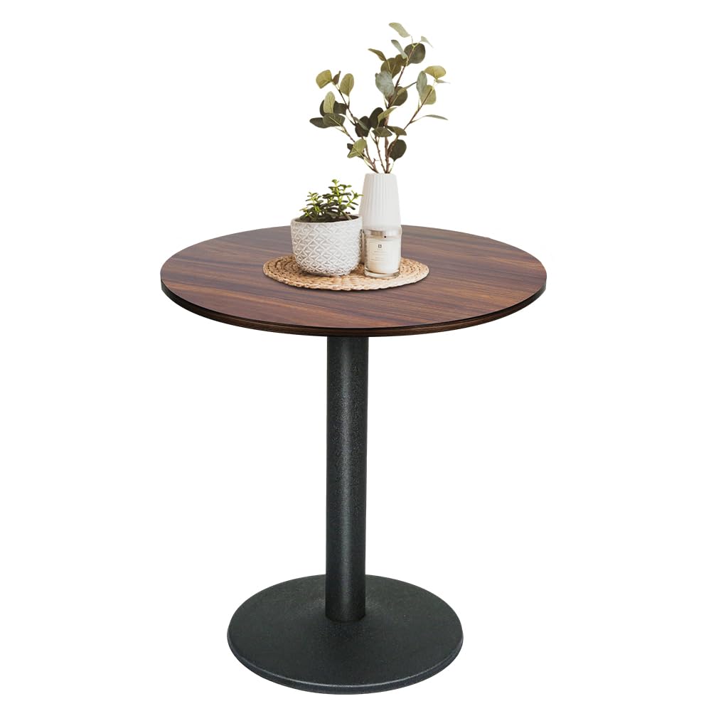 Supfine - Mesa de bar con pie central, mesa de comedor de pie para comedor restaurante Bistro, MDF (color nuez, 60 x 60 x 72 cm)