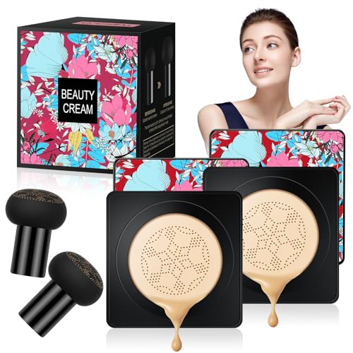Mushroom Head Air Cushion CC Cream, 2pcs BB Cream Base de...