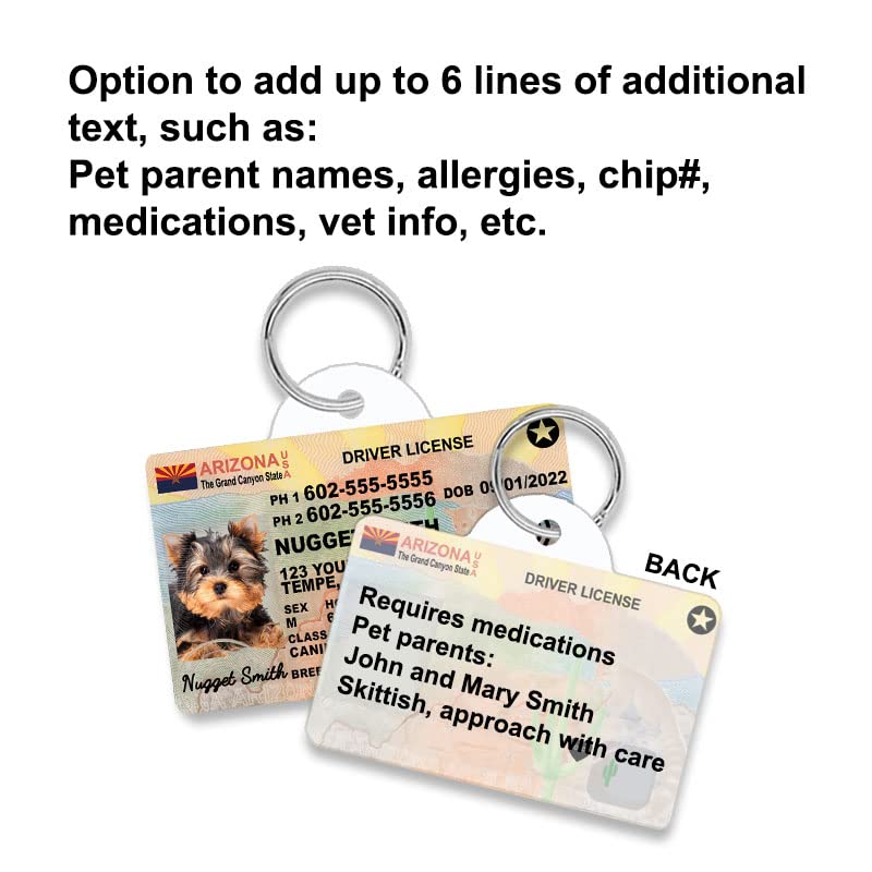 Amazon.com: Arizona Driver License Custom Dog Tag for Pets and