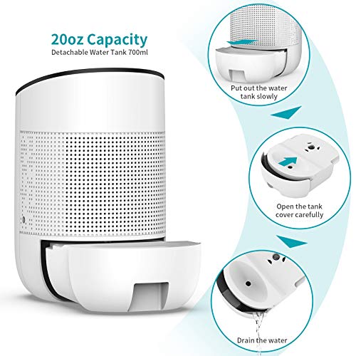 image for Dehumidifier,Hysure Quiet and Portable Dehumidifier Electric 600ml for