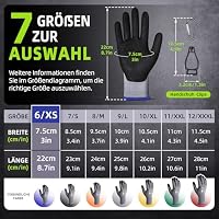 Nopaben 3 Paar Arbeitshandschuhe herren mit Rutschfest-Grip & Touchscreen für Mechaniker und Montage – Optimale Griffigkeit & Feines Tastgefühl, gartenhandschuhe damen, Größe 6/XS – Ansicht 6