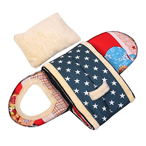 Lit et maison 2 en 1 bleu taille M pour chien et chat pliable - 6
