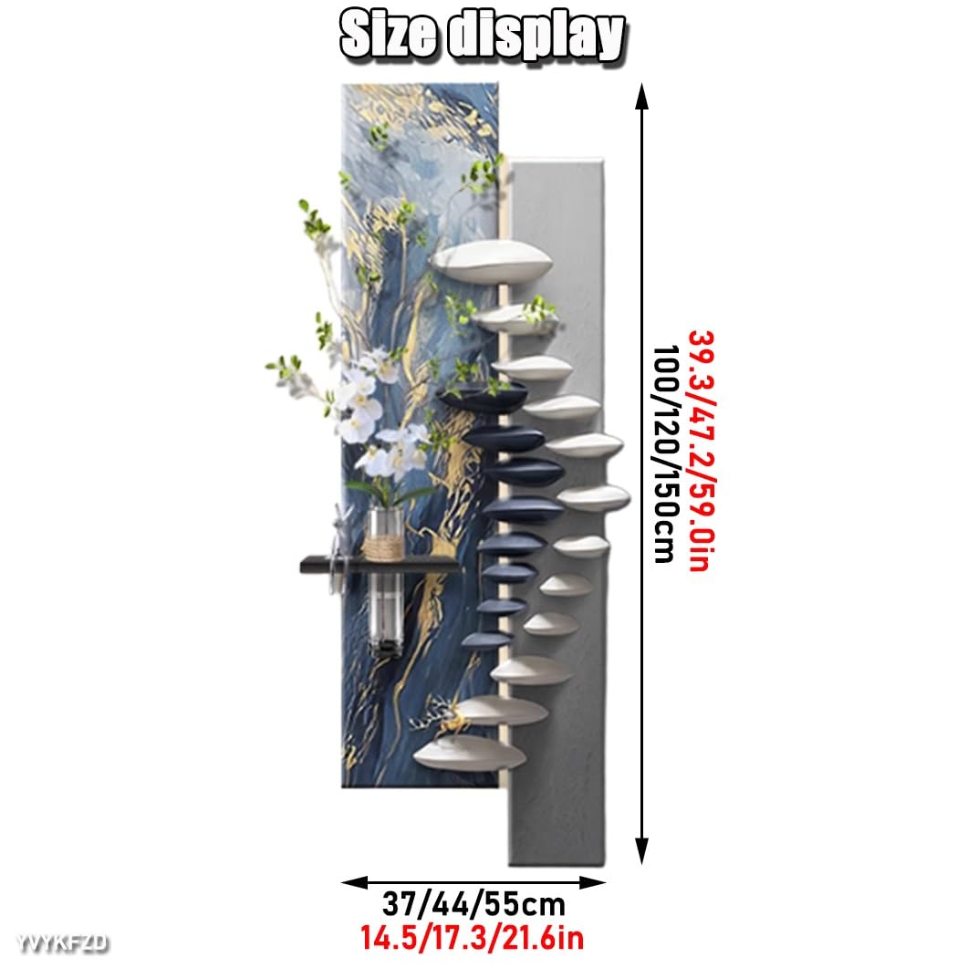Sztuka ścienna 3D - kreatywny obraz ścienny z dekoracją LED, piaskowiec wiszący obraz i sztuczna roślina, dekoracyjna rzeźba mural