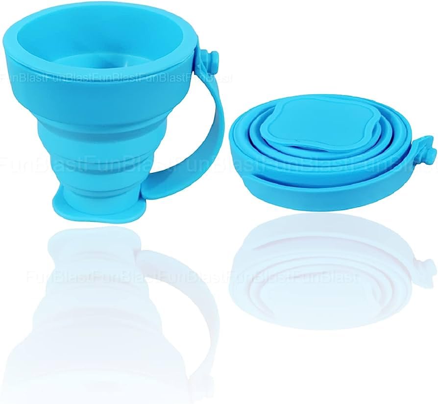 cellebii® silicone retractable folding cup telescopic magic fordable collapsible outdoor sports travel camping expandable drinking cup (1)
