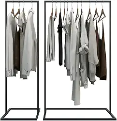 Araras Industriais para Loja ou Closet – Conjunto Ideal para Organização e Exposição de Roupas(Combo Industrial)