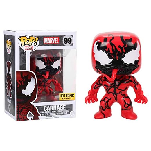 Funko Carnage (exclusivo de tema caliente): Marvel Universe x POP! Marvel Figura de vinilo y 1 paquete de protector gráfico de plástico PET compatible [#099 / 06182 - B]