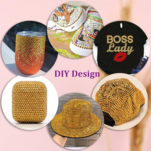 Image of 25000Pcs Resin Rhinestones for Crafting, Mine Gold 2-6mm Mixed Sizes Non Hotfix Flatback Gems with 1Pcs Glue, Bedazzling Crystal for DIY Craft Clothing Mugs Tumblers Shoes Fabric Decor Nail Art