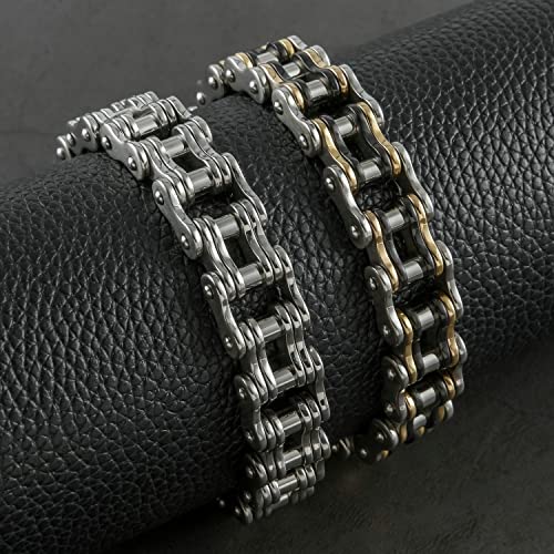 Pulsera de cadena de motocicleta para hombre 16MM acero inoxidable miniatura 3