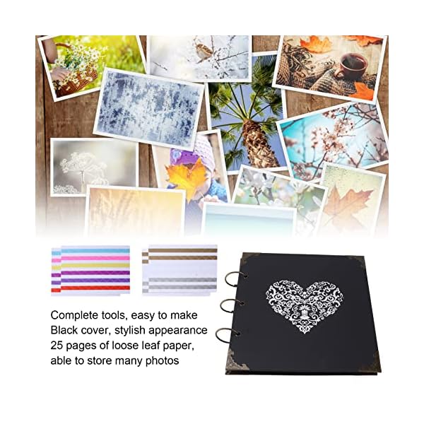 Liujaos Scrapbook Fotoalbum, komplette Werkzeuge Scrapbooking Kits Einzigartig Attraktiv für Jubiläumsgeschenk – Bild 7