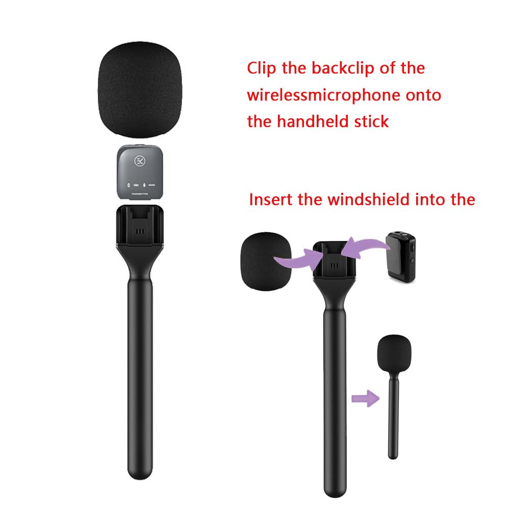 Adapter do mikrofonu do wywiadów, bezprzewodowy uchwyt mikrofonu, ręczny adapter, uchwyt mikrofonowy do Rode Wireless GO I/II DJI Mic, uchwyt mikrofonu do wywiadów, uchwyt mikrofonu