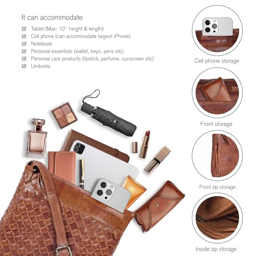 Image of Leather Crossbody Bags for Women - Ladies Sling Handbags - Medium Cross body Purses Handbags - Purses For Women
