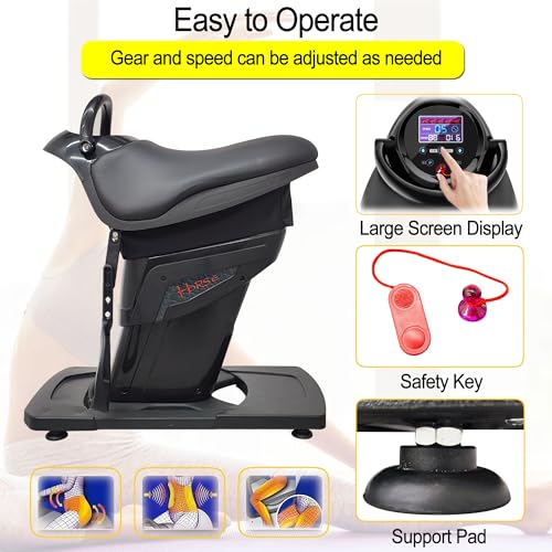 Image of Electric Horse Riding Simulator - Abdominal Fitness Exercise Machine, LCD Display - Horse Riding & Abdominal Exercise