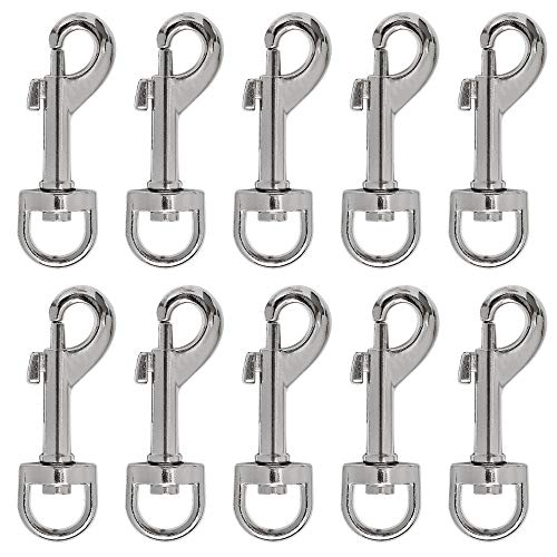 20pcs Snap Hooks for Dog Leash Collar Linking, Heavy Duty Swivel Clasp Eye Bolt Metal Buckle Trigger Clip for Spring Pet Buckle, Purse Bag Making, Keychain, Handmade Crafts DIY Project