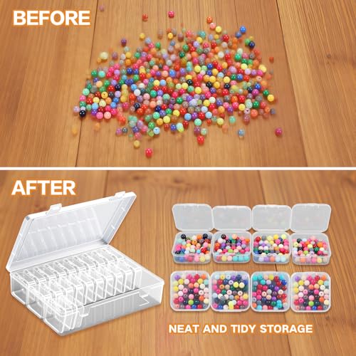 Image of Bead Organizer, 31 Mini Clear Jewelry Organizer and Hinged Lid Bead Storage Containers, Ideal for DIY Jewelry Crafts, Screws and Small Parts Craft Storage.