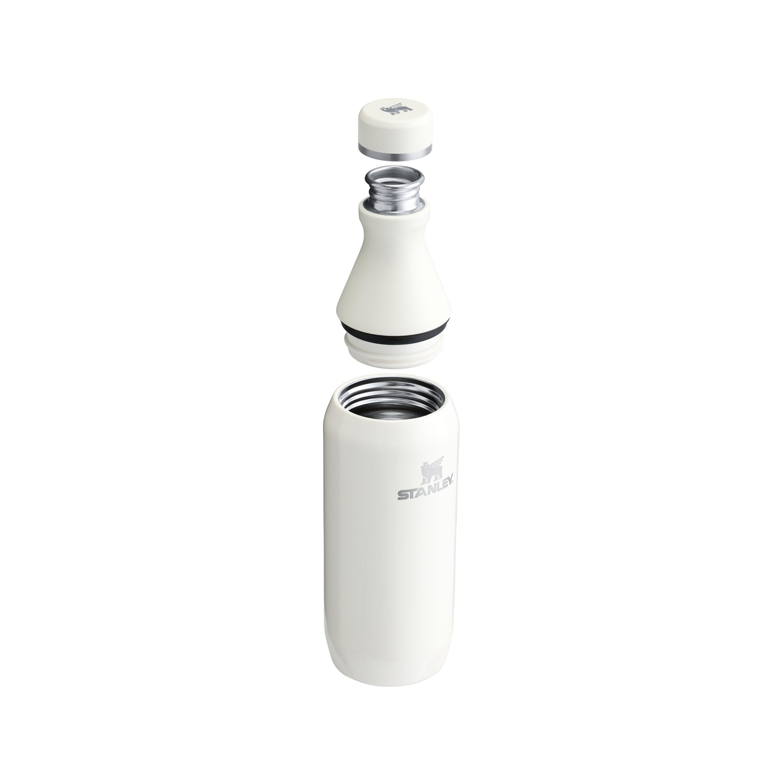 Stanley 1913 All Day Slim Gourde Isotherme 0.35L - Cream | Froid Pendant 3 Heures - Glacé Pendant 9 Heures - Acier Inoxydable Recyclé Sans BPA - Étanche - Bouteille D’Eau Compacte