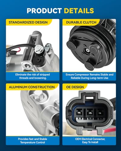 Image of PHILTOP 58883 NEW Air Conditioner AC Compressor with Clutch for Subaru Impreza 2002 2003,Impreza 2004-2007 2.5L /2.5T, Saab 9-2X 2005 2006