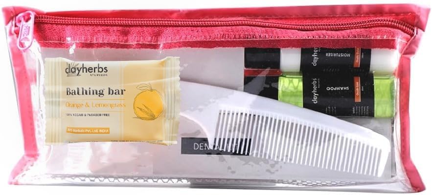 Hotel Toiletries 50 Sets| Hotel Accessories | Hotel Guest House Toiletries Kit | Room Amenities | Marriage Guest Toiletry Kit | Zipper Pouch 9 X 4 | Pack Of 50