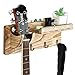 MoKo Soporte Guitarra Pared, Colgador con 3 Estantes de Pared de Gancho de Madera Multifuncional, Soporte para Accesorios Guitarra Acústica Clasica Ukelele Electrico Banjo Mandolina - Marrón