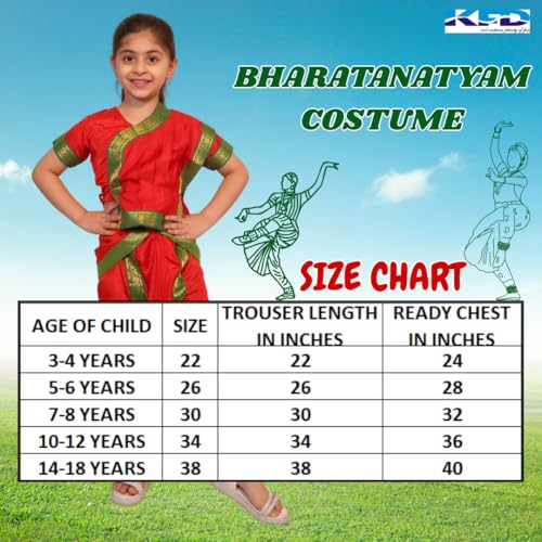 Image of Kaku Fancy Dresses Indian Classical Dance Costume for Girls, Bharatnatyam, Sufi, Kathak Dance Costume Accessory for Kids