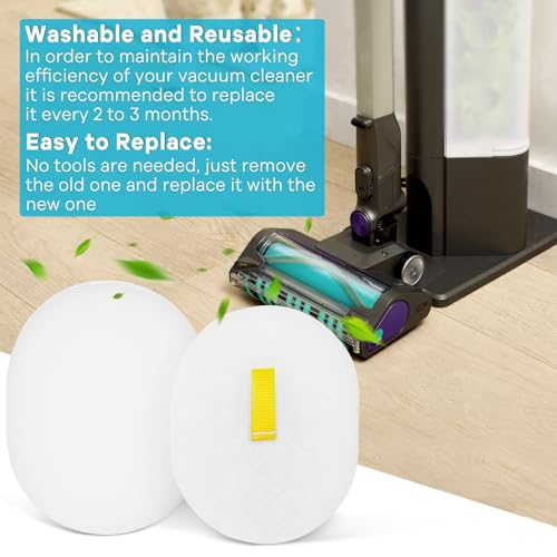 Image of 2Pack IP3251 Filters Replacement for Shark Cordless PowerDetect Vacuum | Jollsung Pre-Motor for IP1251, IP3225, IP3252, IP3124, IP3150, IA3241, IA3242, IA3243, IA3246, Compare to Part #XPRMFIP1000