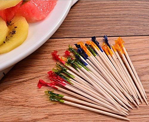 AILEXI Lot de 500 pics à sandwich à volants AILEXI pour cocktail, fruits et cure-dents 6,5 cm – Couleurs assorties