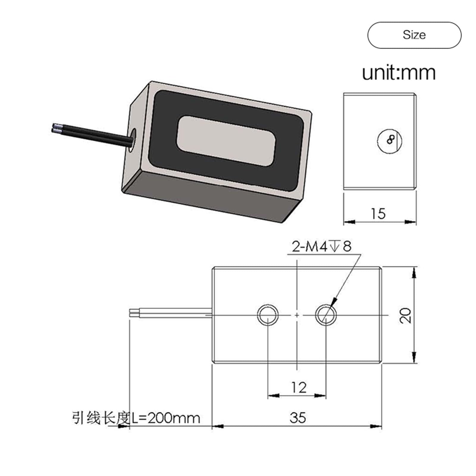 Prostokątny elektromagnes 24 V DC 10 kg mini elektromagnes 1 sztuka