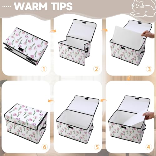 Image of Stackable Storage Bins with Lids,Closet Organizers Fabric Box for Home and Office,Blanket Clothes Organizers,Under Bed Storage Containers 3 Pack