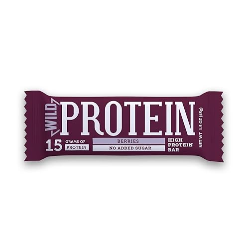 Miniatura 4 de Wild Protein  Barras altas en proteínas  Bayas  16 unidades  0.53 oz de proteína  Sin azúcares añadidos ni grasas  1.59 oz por barra