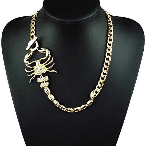 gazechimp Novas Mulheres Placa De Metal Ouro Cadeia Escorpião Pingente De Moda Colar De Jóias